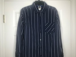 The North Face Shirt Size Medium Blue Striped Mens Long Sleeve Button Front - $19.79