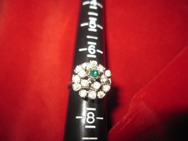 Vintage Tiered Rhinestone Silver Toned Cocktail Ring Size - 7 - £8.72 GBP