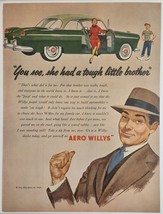 1953 Print Ad Aero Willys 2-Door Cars Mom, Dad &amp; Son Toledo,Ohio - £14.99 GBP