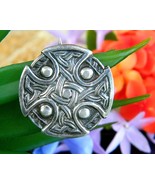 Vintage Celtic Iona Cross Shield Knots Sterling Silver Brooch Pin WJS - €69,43 EUR