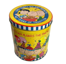 Vintage Chex Party Mix And Peanuts Charlie Brown Gang 40th Anniversary Empty Tin - £7.55 GBP