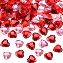 CHENGU Valentines Day Acrylic Heart Acrylic Heart Rhinestones Flat Back Heart - £10.65 GBP