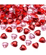 CHENGU Valentines Day Acrylic Heart Acrylic Heart Rhinestones Flat Back ... - $13.49