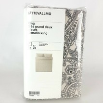Ikea JATTEVALLMO King Duvet Cover &amp; 2 Pillowcases Paisley Beige/Dark Gra... - $68.29