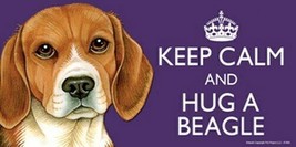 KEEP CALM AND HUG A BEAGLE Cute Color Car Fridge Dog Magnet NEW 4x8 Wate... - £5.39 GBP