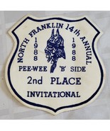 1988 NORTH FRANKLIN 14TH ANNUAL PEEWEE INVITATIONAL SEW ON HOCKEY PATCH ... - $24.99