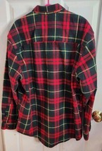 Eddie Bauer Legends Mens LS Plaid Flannel Shirt Button Up Sz L Red Quality Heavy - £19.61 GBP