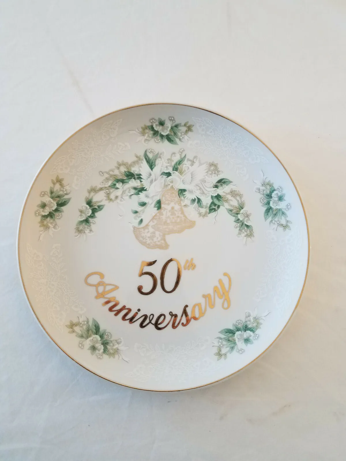 China Hand Painted 50th Wedding Anniversary Collector Display Plate - £47.15 GBP