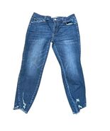 Kancan 13/30 Women&#39;s Mid Rise Distressed Frayed Hem Ankle Skinny Jeans -... - $326.01 MXN