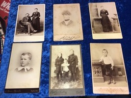 Lot Of 6 Antique Cabinet Card Photographs Mixed topics Decatur Illinois - £20.75 GBP