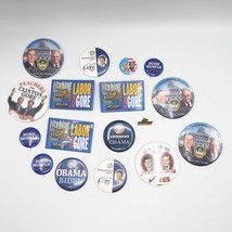 Lot of 17 Clinton Gore Obama Bush Dukakis Political Pinback Pin - £31.39 GBP