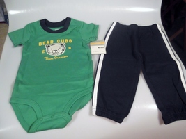 Carter&#39;s Baby Boy Bear Cubs Team Grandpa Bodysuit Pants Set NWT 12 Months - £7.98 GBP