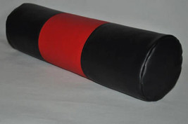 Black &amp; Red Bolster Cover Soft Real Winter Cushion Case Genuine Leather Pillow - £30.92 GBP+