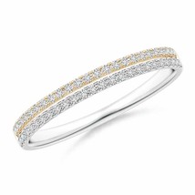 ANGARA Natural H SI2 Diamond Wedding Band in Two Tone Gold Size 3-13 - £802.88 GBP