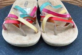 Seychelles Sz 9.5 M Multicolor Flip Flop Leather Women Sandals - £15.92 GBP
