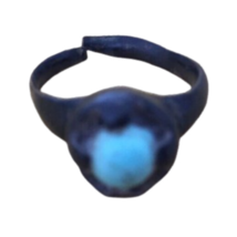 Ancient Roman Bronze Ring Turquoise (Feroza Stone) Unisex Women Artifact - £236.06 GBP