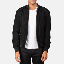 LE Shane Black Suede Bomber Jacket - £109.30 GBP+