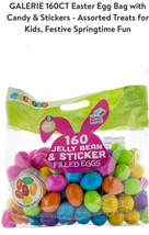 160 Stickers/Jelly Bean Factory Filled Plastic Easter Eggs W 3-Gold Eggs 18.87oz - £30.98 GBP