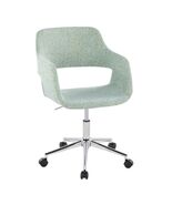 Margarite Contemporary Task Chair in Chrome Metal and Light Green Fabric... - $190.07