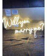 Will You Marry Me Neon Sign for Wall Decor, LED Hanging Proposal Wedding... - $24.74