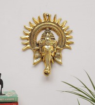 Metal Ganesha ji Statue,Ganpati Wall Hanging Sculpture Lord Ganesh Idol Lucky Fe - £11.60 GBP