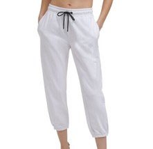 DKNY Womens Activewear Cotton Embellished Logo Jogger Pants,White Size-Medium - £51.78 GBP