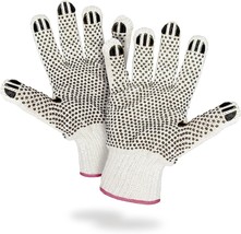 24 PVC Double Side Dot String Medium Work Gloves For Men Protective String Knit - £15.58 GBP