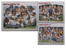 1975,1976 and 1977 Brewers  3 POSTERS Poster Rare from Mautz Paint  Mickey Mantl - £207.78 GBP