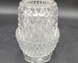 Vintage Indiana Glass Fairy Lamp Light Clear Diamond Point Footed MCM Retro - $17.32
