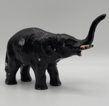 Vintage Black Metal Trunk Up Elephant Figurine - Made in Germany - $19.34