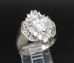 925 Sterling Silver - Vintage Multi Shape Cubic Zirconia Ring Sz 7.5 - RG25573 - £35.37 GBP