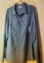 Columbia Men&#39;s Blue Omni-Shade Vented Long Sleeve Button Fishing Shirt 2XL XXL  - £14.72 GBP