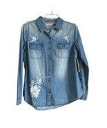 Ruff Hewn Denim Hombre Embroidered Button Down Shirt Sz Large Fairycore NWT - £22.14 GBP