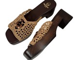 BROTHER VELLIES Aquarius sandal Clog Raffia &amp; Wood $595 Women&#39;s size 8 New - $98.95