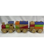 Classic Wooden Train Toddler Or Young Child’s Toy - 20 Wooden Pieces ROL... - $40.68 CAD