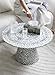 Vintage Gray Mosaic Round Coffee Table, Designer Accent Table for Living Room So Item image 8