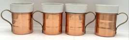 Vintage Ceramic Insert Copper Mugs Set of 4 SKU U230 - £34.36 GBP