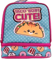 TACO &#39;BOUT CUTE! ~ Meowgical Insulated Lunch Bag ~ 2 Compartments ~ Zip Closure - £17.99 GBP