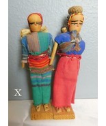 Peru  Folk Art Dolls Set of 2 Hand Made 9&quot;  Man Woman and Baby X - £15.07 GBP