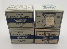 Vintage Noesting Ideal Paper Clamps No. 1 One Dozen Four Open Partial Boxes - £31.59 GBP