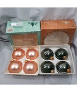 8 Vintage Christmas by Krebs Large Ornaments Boxed 4 Pink 4 Green Made i... - £14.68 GBP