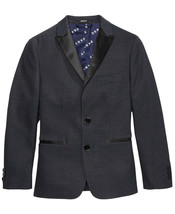DKNY Big Kid Boys Houndstooth Suit Jacket Size 8 Color Navy - £50.68 GBP