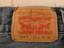 GIRLS LEVIS 514 DESIGNER STRAIGHT DENIM JEANS 12 SLIM 24 X 26 100% COTTON - $22.67