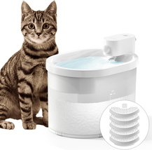 Cat Water Fountain, Wireless &amp; Battery Operated 67Oz/2L Automatic Pet Water Foun - $59.38