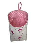 Pink Flamingo Hanging Fabric Storage Pod Polka Dot New - £13.48 GBP