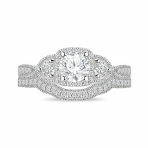 1.70CT Simulated Diamond Engagement Bridal Ring Set 14K White Gold Plated - £51.47 GBP