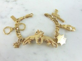 Womens Vintage Estate 14k Gold Police Dog Charm Bracelet 31.6g  E4042 - £2,983.80 GBP