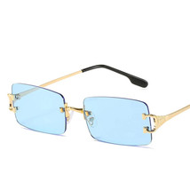 Gafas Sol Rectangulares Montura Azul Degradado UV400 Cuadrado Hombres  M... - $12.49