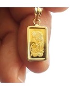 1Gr. Lady Fortuna Gold Pendant,   Suisse Gold Bar Pendant - €280,50 EUR