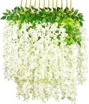 Gpark 12 Pack /45 Inch /3.7Ft Wisteria Artificial Fake Flower Bushy Silk Vine - £30.44 GBP